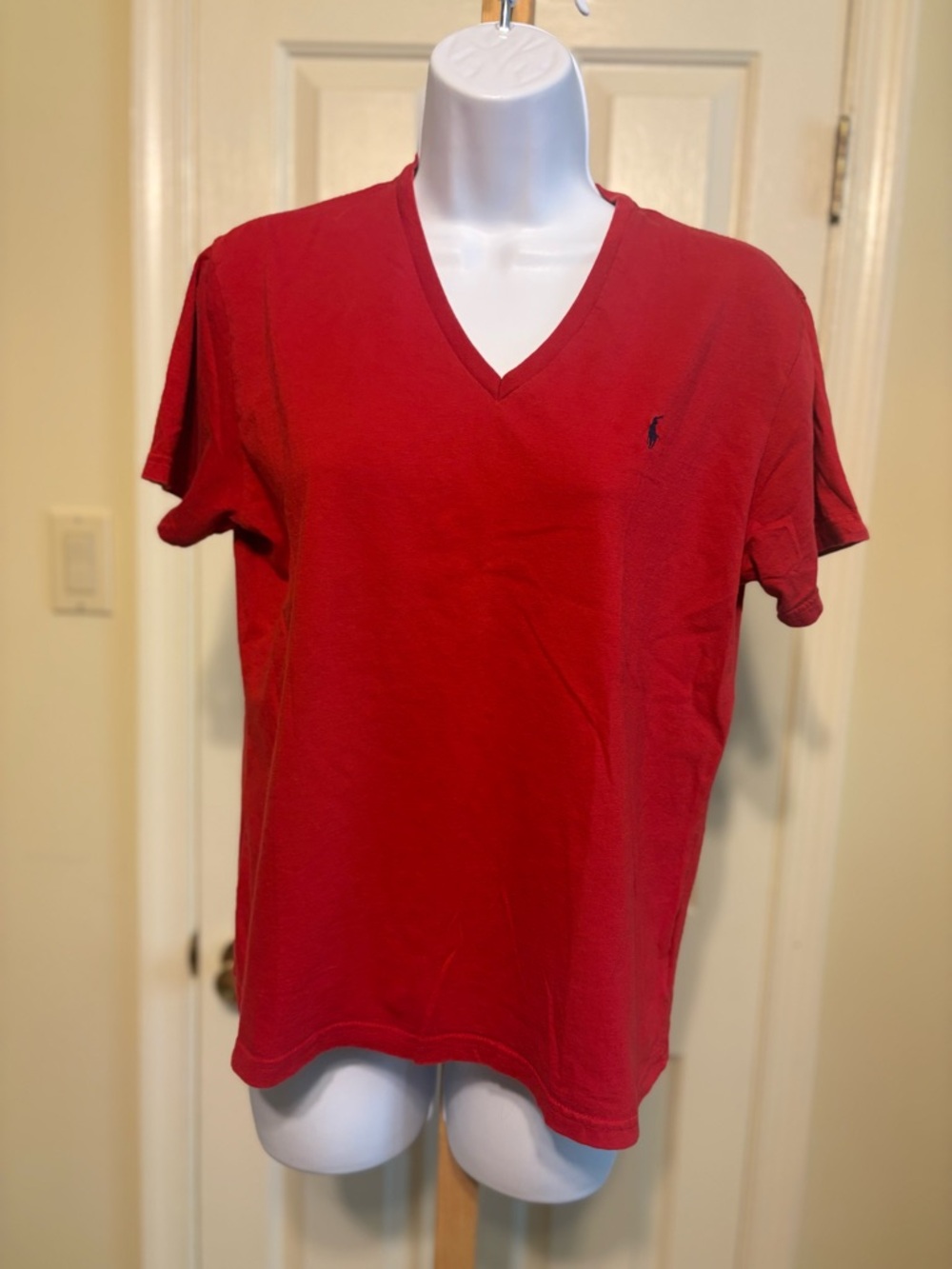 RALPH LAUREN SPORT Solid Red Short Sleeve Tee, Size: XL